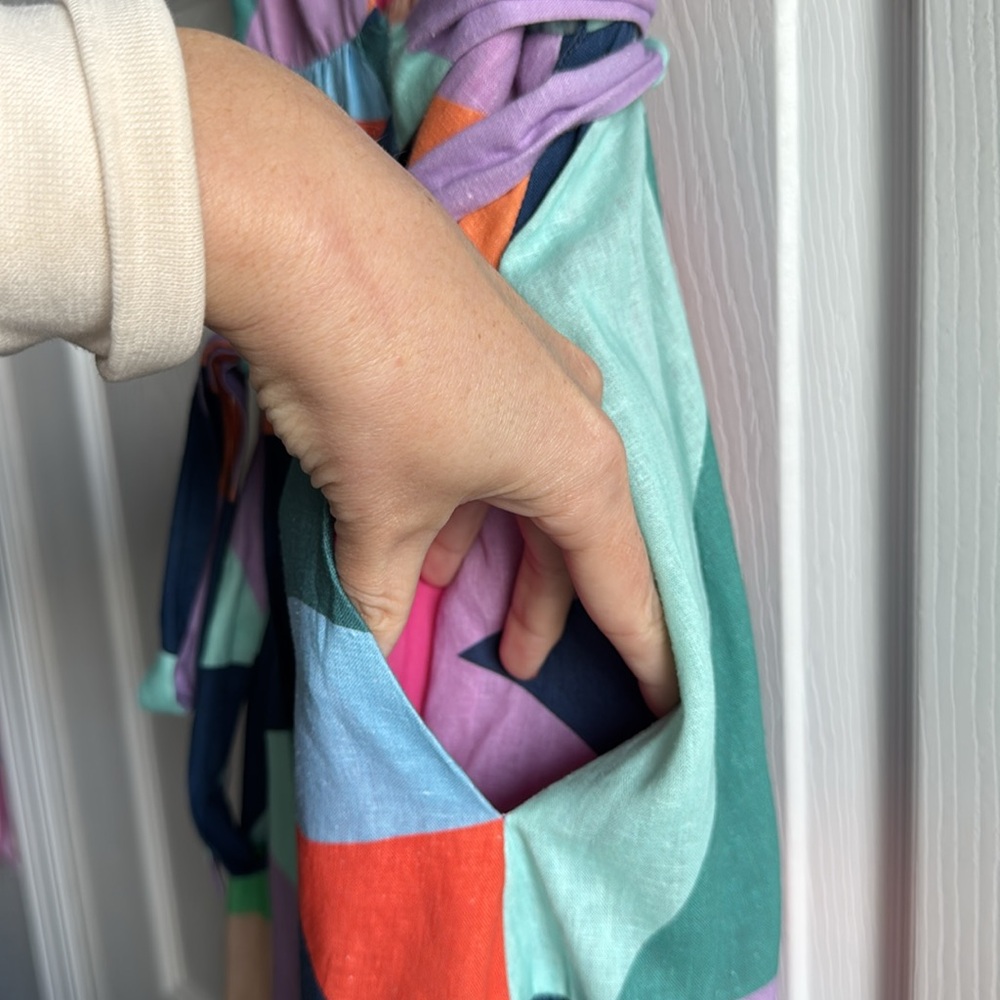 Hutch Multicolor Spaghetti Strap Wrap Dress with Pockets size Medium - Picture 6 of 6